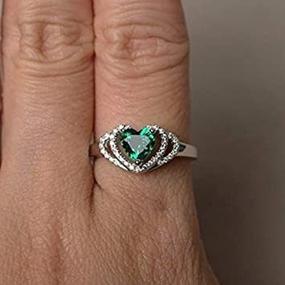 img 4 attached to Metmejiao Emerald Created Sterling Engagement