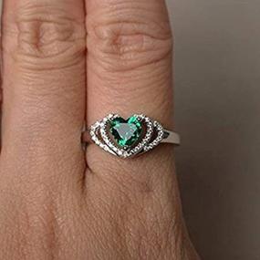img 3 attached to Metmejiao Emerald Created Sterling Engagement