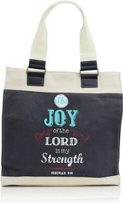 img 4 attached to 👜 Christian Art Gifts Navy Retro Canvas Tote Bag - Joy of The Lord, Nehemiah 8:10 - Magnetic Closure - Heavy Cotton Canvas Lined Handbag for Women - Enhance Your SEO!