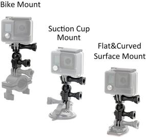 img 1 attached to 📷 Flexible Rotation Ball Joint Camera Mount for GoPro Hero 9/8/7/6/5/4/3+/3/2/1 (Plastic) - Enhanced Stability and Versatility with 1/4" Thread