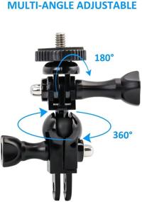 img 3 attached to 📷 Flexible Rotation Ball Joint Camera Mount for GoPro Hero 9/8/7/6/5/4/3+/3/2/1 (Plastic) - Enhanced Stability and Versatility with 1/4" Thread