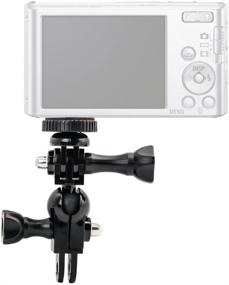 img 2 attached to 📷 Flexible Rotation Ball Joint Camera Mount for GoPro Hero 9/8/7/6/5/4/3+/3/2/1 (Plastic) - Enhanced Stability and Versatility with 1/4" Thread