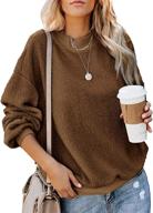 🧥 chuanqi women's fluffy fleece sherpa pullover sweatshirt: cozy & casual long sleeve warm coat tops logo