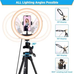 img 1 attached to 📸 Enhance Your Live Streams, Makeup, and Videos with VICIALL 10.3" Selfie Ring Light & Tripod Stand: Dimmable Beauty Ringlight for Phones and Cameras