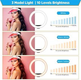 img 2 attached to 📸 Enhance Your Live Streams, Makeup, and Videos with VICIALL 10.3" Selfie Ring Light & Tripod Stand: Dimmable Beauty Ringlight for Phones and Cameras