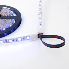 img 1 attached to Enhanced 5050 LED Strip Connector Kit: Includes 2 🔌 Way RGB Splitter, Jumper Cables, L Shape PCB, Connectors, and Clips