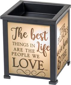 img 4 attached to 🕯️ Elanze Designs Black Metal Wax Tart and Oil Glass Lantern Warmer for the Best Life and Love