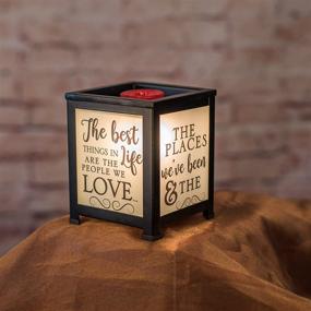 img 3 attached to 🕯️ Elanze Designs Black Metal Wax Tart and Oil Glass Lantern Warmer for the Best Life and Love