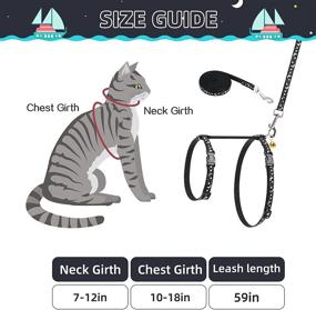 img 3 attached to 🌟 Discover the PAWCHIE Adjustable Cat Harness Set: Escape-Proof Vest with Stars and Moon Pattern - Ensuring Safety, Comfort, and Style for Your Feline Companion