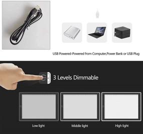 img 1 attached to Искусственное A4 трассировочное световое окно Artcraft, тонкая настраиваемая копировальная доска USB с ультратонкой подсветкой LED.