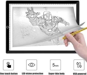 img 3 attached to Искусственное A4 трассировочное световое окно Artcraft, тонкая настраиваемая копировальная доска USB с ультратонкой подсветкой LED.
