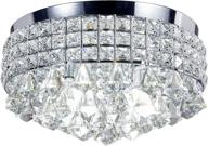 💡 chrome finish metal shade flushmount crystal chandelier ceiling fixture - brand new galaxy 4-light логотип