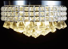 img 1 attached to 💡 Chrome Finish Metal Shade Flushmount Crystal Chandelier Ceiling Fixture - Brand New Galaxy 4-Light