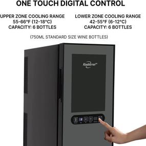 img 2 attached to 🍷 Koolatron WC12DZ Dual Zone Thermoelectric Cooler - 12 Bottle Capacity Wine Cellar with Digital Temperature Controls, Silent Cooling, 4 Removable Shelves - Black/Silver