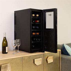 img 3 attached to 🍷 Koolatron WC12DZ Dual Zone Thermoelectric Cooler - 12 Bottle Capacity Wine Cellar with Digital Temperature Controls, Silent Cooling, 4 Removable Shelves - Black/Silver