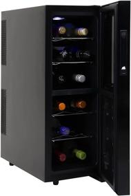 img 4 attached to 🍷 Koolatron WC12DZ Dual Zone Thermoelectric Cooler - 12 Bottle Capacity Wine Cellar with Digital Temperature Controls, Silent Cooling, 4 Removable Shelves - Black/Silver