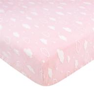 👶 american baby company pink 3d cloud heavenly soft chenille fitted crib sheet for girls - standard size 28x52x9 inch - toddler mattresses - pack of 1 logo