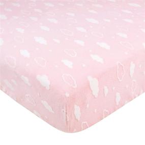 img 4 attached to 👶 American Baby Company Pink 3D Cloud Heavenly Soft Chenille Fitted Crib Sheet for Girls - Standard Size 28x52x9 Inch - Toddler Mattresses - Pack of 1