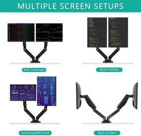 img 1 attached to 🖥️ TEMPSPACE Держатель для двух мониторов - Полное движение с помощью пружины настольного крепления для компьютерных экранов 17-32" - Каждая рука выдерживает вес до 19.8 фунтов - VESA крепление (75x75 100x100)