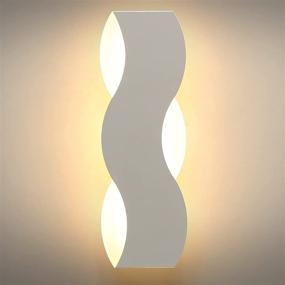 img 2 attached to 💡 LED Modern Wall Light: White Metal Acrylic Non-dimmable Sconce for Bedroom or Living Room, 12W Warm White LED Vanity Mirror Lamp and Make Up Light (3000K)