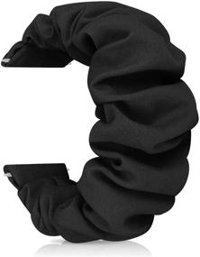 img 3 attached to 🔘 Soft Elastic Scrunchie Watch Bands for Fitbit Versa Series - Black S, Ideal Wristband Gift for Women