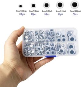 img 3 attached to 👀 450-Pack of Self-Adhesive Black Wiggle Googly Eyes in Mixed Sizes (6mm, 8mm, 10mm, 12mm, 15mm) - Optimal Packaging