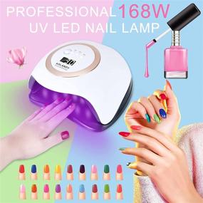 img 3 attached to 🌟 Гель UV LED лампа для ногтей - KOLANDY Сушилка для ногтей 168W с 4 таймерами быстрого высыхания геля: профессиональные инструменты для наращивания ногтей и светодиодная лампа для геля UV