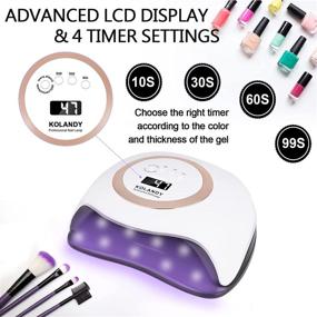 img 2 attached to 🌟 Гель UV LED лампа для ногтей - KOLANDY Сушилка для ногтей 168W с 4 таймерами быстрого высыхания геля: профессиональные инструменты для наращивания ногтей и светодиодная лампа для геля UV