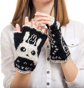 img 4 attached to Totoro Fingerless Gloves: Hand-Knit Warmers for Extra Coziness