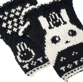img 2 attached to Totoro Fingerless Gloves: Hand-Knit Warmers for Extra Coziness