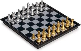 img 3 attached to Magnetic Travel Chess Set by Yellow Mountain Imports: Perfect Portable Entertainment on the Go!