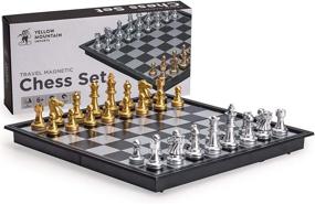 img 4 attached to Magnetic Travel Chess Set by Yellow Mountain Imports: Perfect Portable Entertainment on the Go!