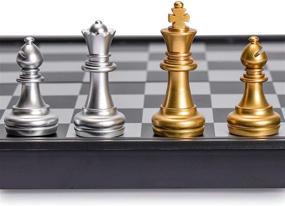 img 1 attached to Magnetic Travel Chess Set by Yellow Mountain Imports: Perfect Portable Entertainment on the Go!