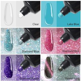 img 2 attached to 💎 Supwee Diamond Glitter Poly Nail Gel: Ultimate 6 Color Nail Kit for Gorgeous Nail Extensions – Varnish, Long-Lasting UV Gel, 15ML