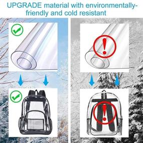 img 2 attached to 🎒 Transparent Clear Backpack for School - Enhance Visibility and Safety