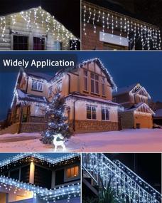 img 3 attached to 🎄 Enhance your Christmas Decor with 19.6ft 300 LED White Christmas Icicle Lights: Waterproof, Timer, 8 Modes - Perfect for Outdoor Decoration, Eaves, Trees, Weddings, and Parties