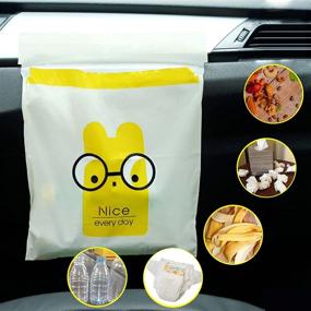 img 2 attached to Convenient Stick-On Car Trash Bags - 52pcs Disposable & Waterproof Bags, Ideal for Cars, Bedrooms, Bathrooms, Offices, Kitchens