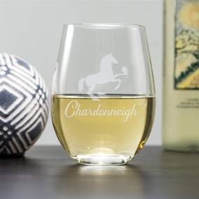 img 2 attached to 🍷 Treasure Trades Chardonneigh Funny Wine Glass Bundle With Wine Stopper - 16 oz Horse Adult Humor Design - Perfect for Drinking Red and White Wine - Unique Gift for Women, Men, Mom, Wife