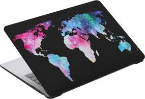 img 1 attached to 🌵 2020 MacBook Air 13 Inch Case A2337 A2179 - World Map Hard Shell Cover Sleeve Matte Rubberized + Silicon Keyboard Cover and Dust Brush - Cactus Design Notebook