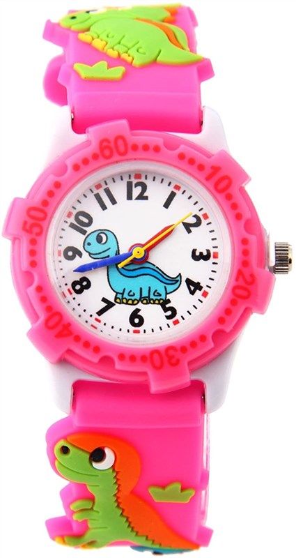eleoption waterproof toddlers wristwatches dinosaur pink 로고