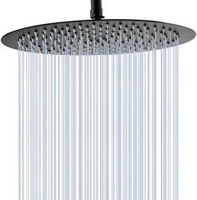 img 4 attached to 🚿 GGStudy 12 Inches Round Rain Shower Head: High Pressure Stainless Steel Ultra Thin Rainfall Bath with Oil Rubbed Bronze Black Finish