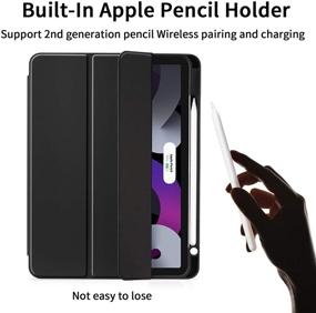 img 2 attached to LovRug iPad Air 4 Case 10.9Inch 2020/iPad Air 4th Gen Case with Pencil Holder - Full Body Protection, Apple Pencil Charging, Auto Sleep/Wake, Soft TPU Smart Cover (Black)