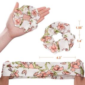 img 2 attached to 🎀 SEVEN STYLE 10-Pack Assorted Chiffon Flower Hair Scrunchies Hair Bow Ponytail Holders for Women - Including Gift Bag. Perfect for Thanksgiving and Christmas Gifts.