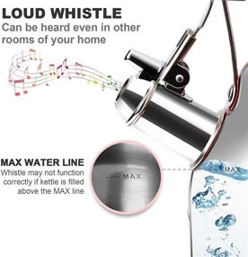 img 1 attached to 🍵 Secura Silicone Handle Whistling Tea Kettle, 2.3 Qt Stainless Steel Hot Water Kettle for Stovetops with Tea Infuser, Silicone Trivets Mat, Red