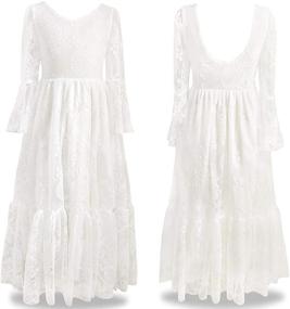 img 2 attached to CQDY White Children Communion 6 7T Girls' Clothing: Elegant and Dainty Attire for Special Occasions