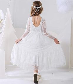 img 1 attached to CQDY White Children Communion 6 7T Girls' Clothing: Elegant and Dainty Attire for Special Occasions