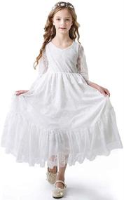 img 4 attached to CQDY White Children Communion 6 7T Girls' Clothing: Elegant and Dainty Attire for Special Occasions