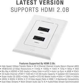 img 2 attached to 🔌 Mediabridge HDMI Wall Plate (2 Port) - Supports 4K, 3D, ARC - Limited Time Offer: Free Metal Mounting Bracket! Get Your 2-Piece Inset Wall Plate for 2 HDMI (Part# WP1-HDMIX2) Now!