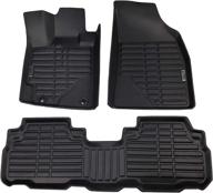 🚗 premium all-weather floor mat liners for toyota highlander 2007-2013 - custom fit, front and rear seat, 3pc, black logo