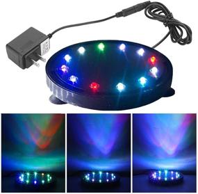 img 4 attached to 🐠 Enhanced 5-Inch LED Aquarium Bubble Light: 12 LEDs, Submersible Pump, Fish Tank Decoration for Turtles and Fish Tanks